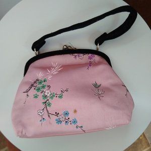 Satin Pink tapestry velvet purse